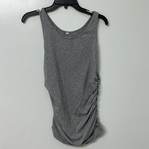 MATERNITY- gray tank , size SMALL, roused sides. No brand tag.